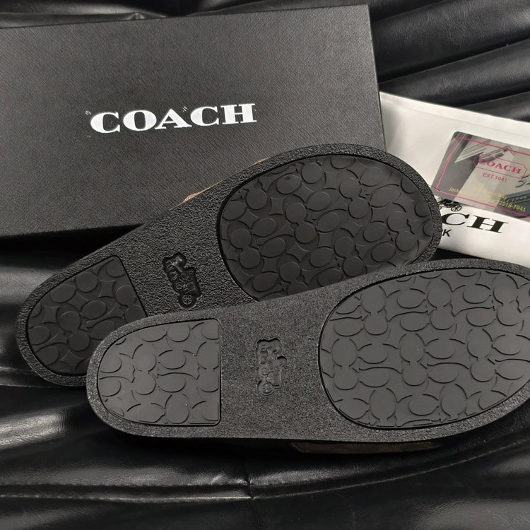 Coach round-toe slip-on sandals -4