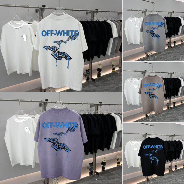 OFF-WHITE new arrival letter print crew neck short-sleeved T-shirt -2
