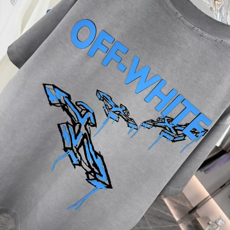 OFF-WHITE new arrival letter print crew neck short-sleeved T-shirt -4