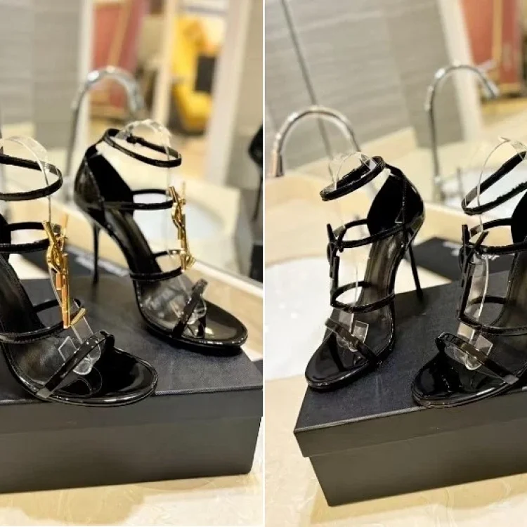 Yves Saint Laurent YSL open-toe single-strap stiletto heels