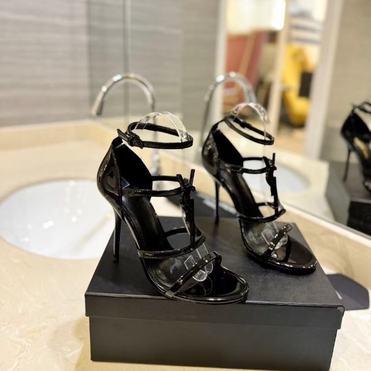 Yves Saint Laurent YSL open-toe single-strap stiletto heels -3