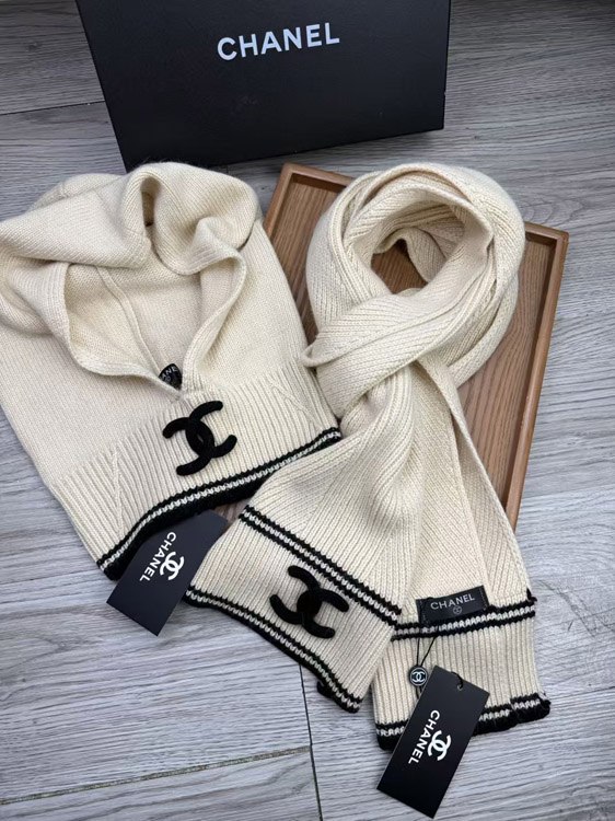 Chanel's new classic and versatile wool knitted warm scarf -3