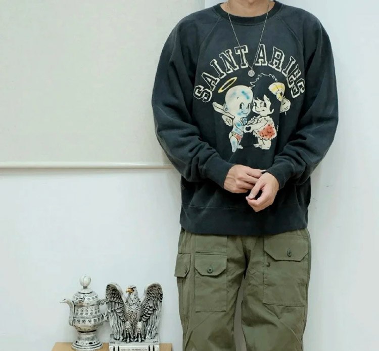  SAINT OF MICHAEL Distressed Vintage Crew Neck Sweatshirt -3
