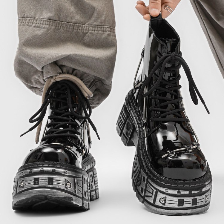 Stella Weisz Retro Fashion Dark Motorcycle Martin Boots -2