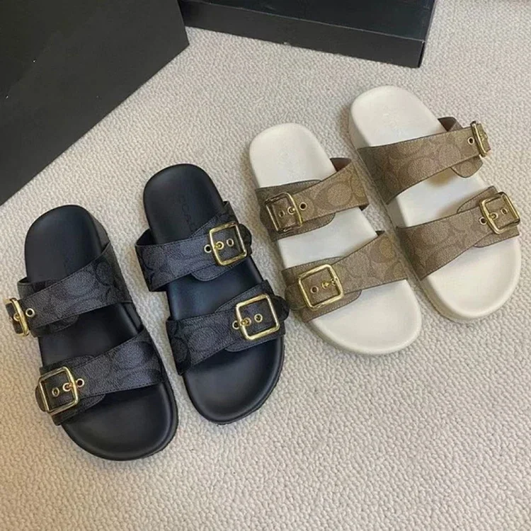Coach double-buckle anti-slip sandals