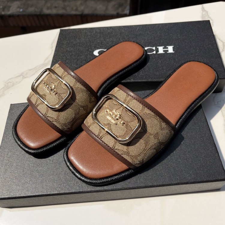 Coach new flat soft sandals -3