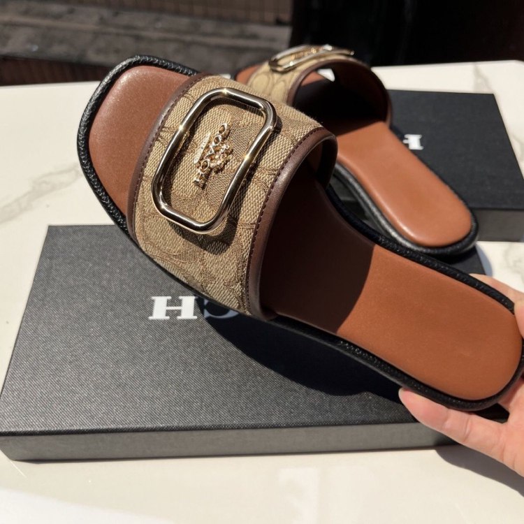 Coach new flat soft sandals -4