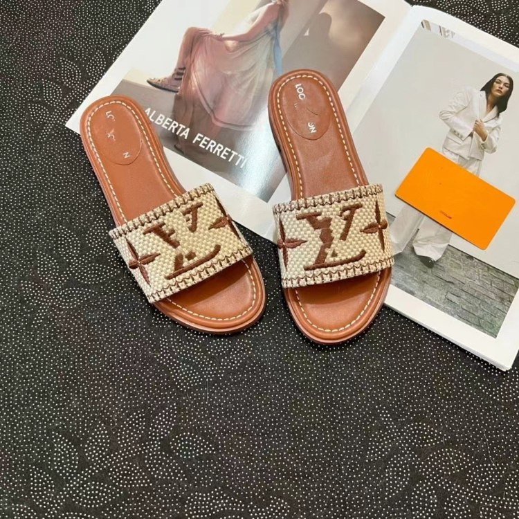 Louis Vuitton LV new embroidered slip-on beach sandals -2
