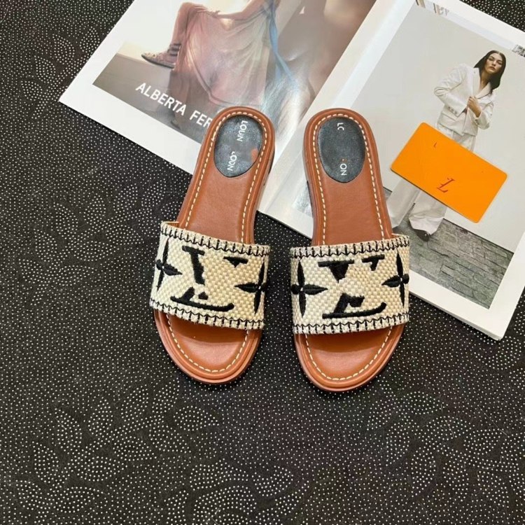 Louis Vuitton LV new embroidered slip-on beach sandals -4
