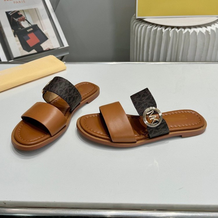 Michael Kors new classic flat sandals with metal buckle -4