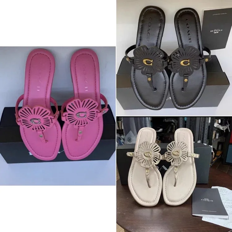 Coach lace-up flip-flops