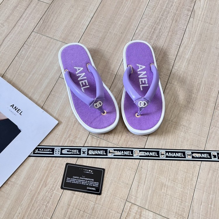 Chanel new terry cloth flat sandals with metal buckle -3