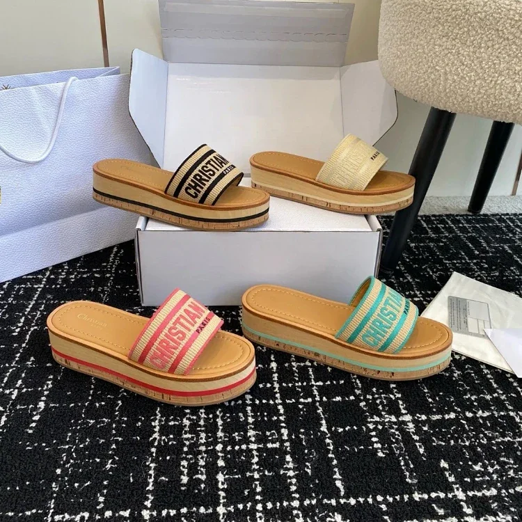  Dior new open-toe embroidered