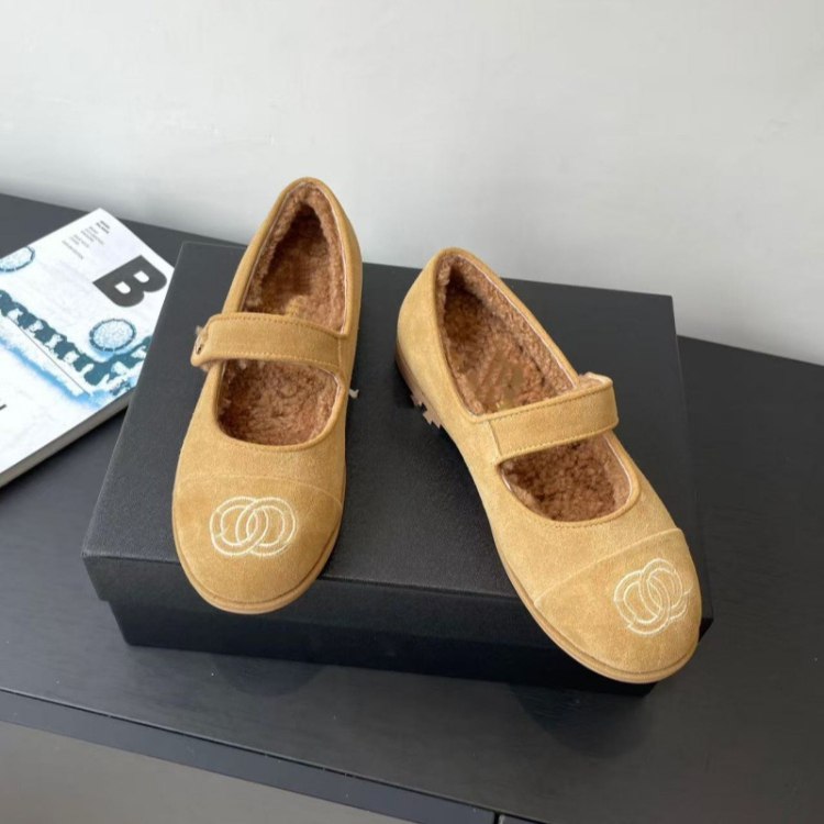 Chanel new style low-cut Mary Jane shoes with fleece lining -3