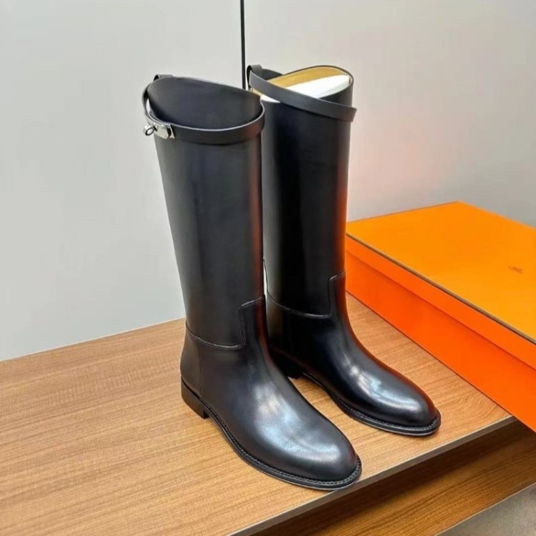 Hermès new high-top buckle riding boots -2