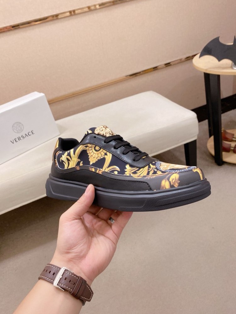 Versace new printed and color-blocked trendy casual sneakers -3