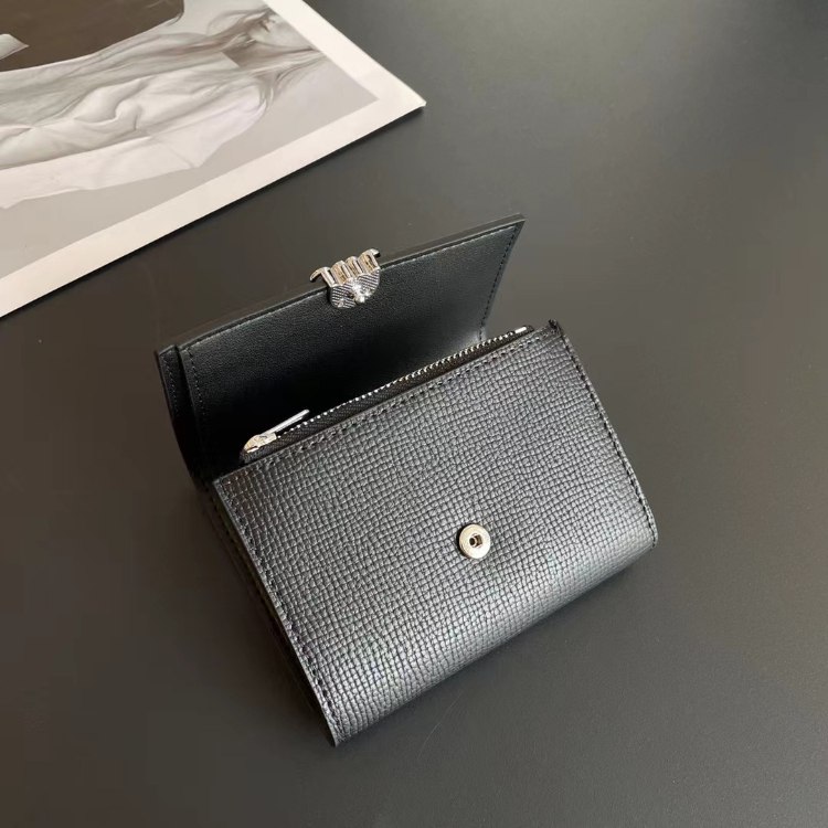 Loewe new tri-fold perforated floral pattern color-block wallet -4