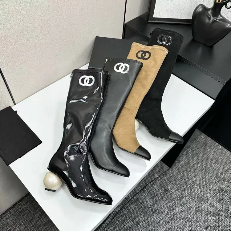 Chanel new knee-high boots wit