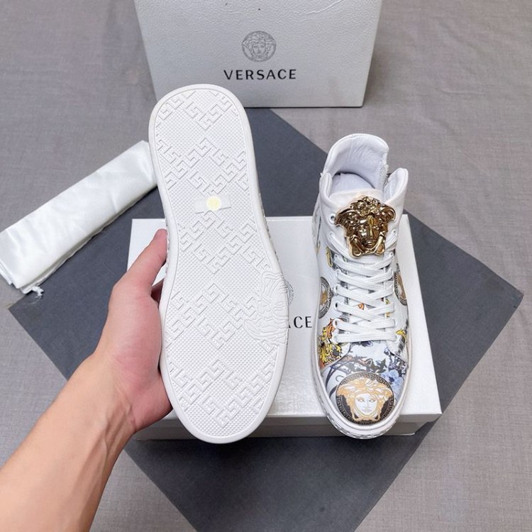 Versace new patchwork fabric sneakers -4