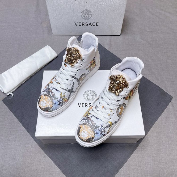 Versace new patchwork fabric sneakers -3