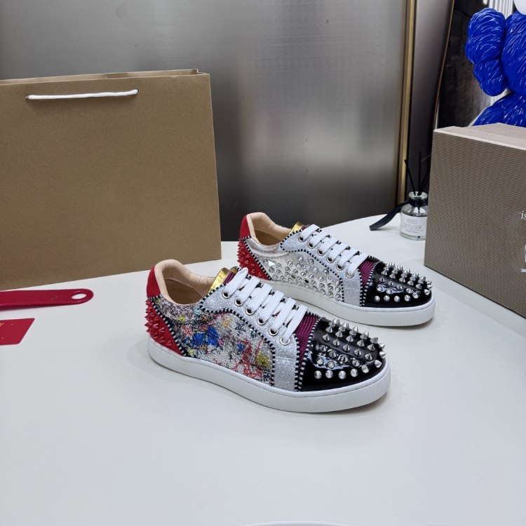 CL Lupitin studded low-top sneakers with rhinestones and red soles -2