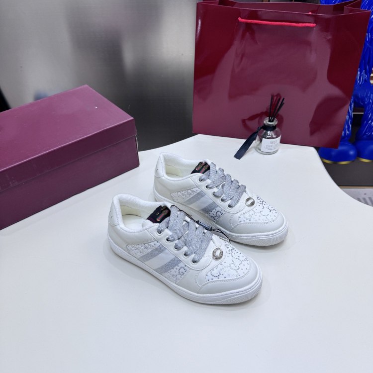 Gucci new round-toe lace-up low-top sneakers -3