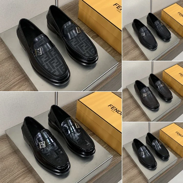 Fendi leather slip-on loafers 