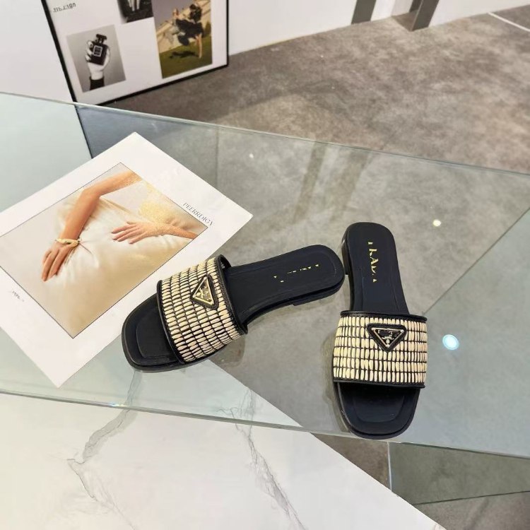  Prada new handcrafted woven flat slide sandals -3