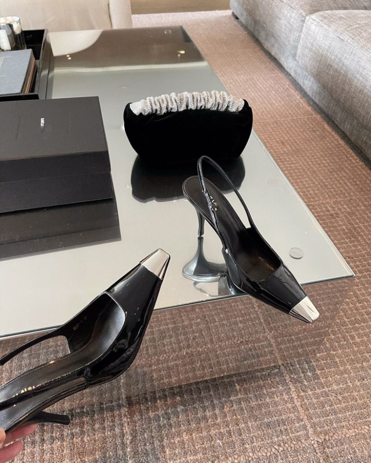 Yves Saint Laurent (YSL) high heels with metal toe caps -2