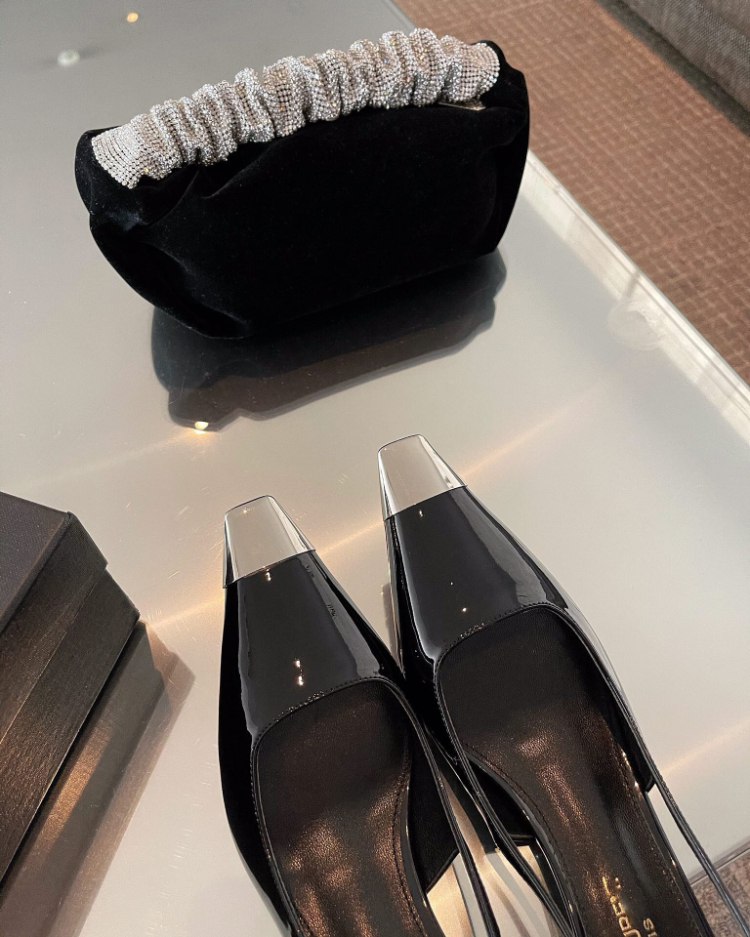 Yves Saint Laurent (YSL) high heels with metal toe caps -3