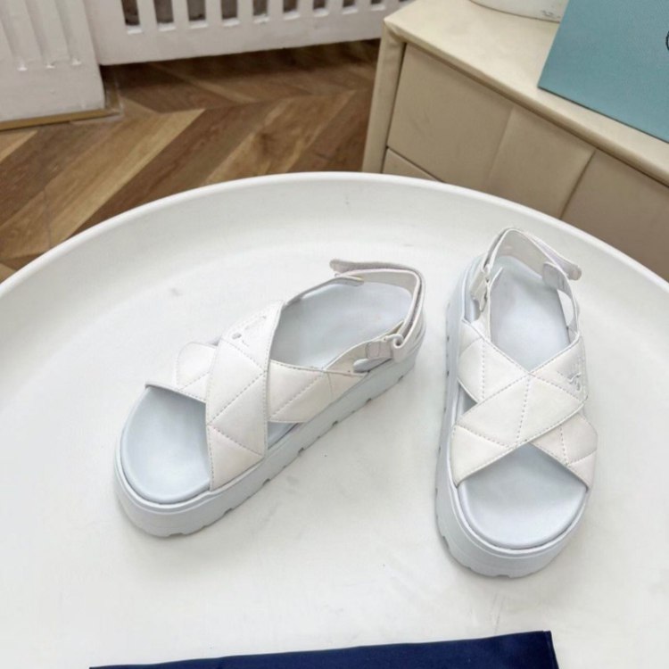 Prada new leather platform sandals with Velcro closure -2