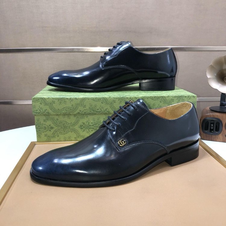  Gucci formal business leather lace-up shoes -2