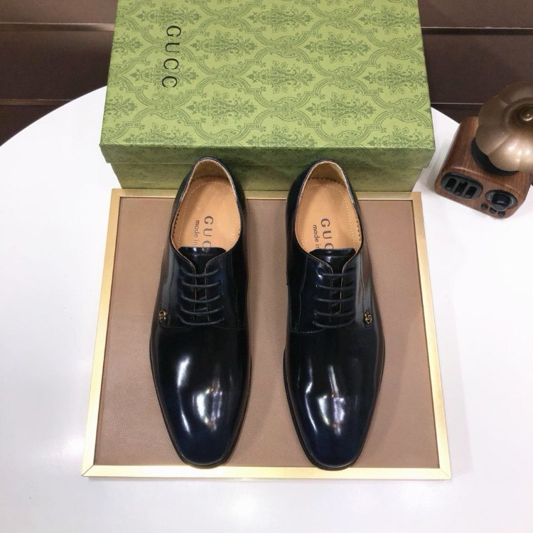  Gucci formal business leather lace-up shoes -4