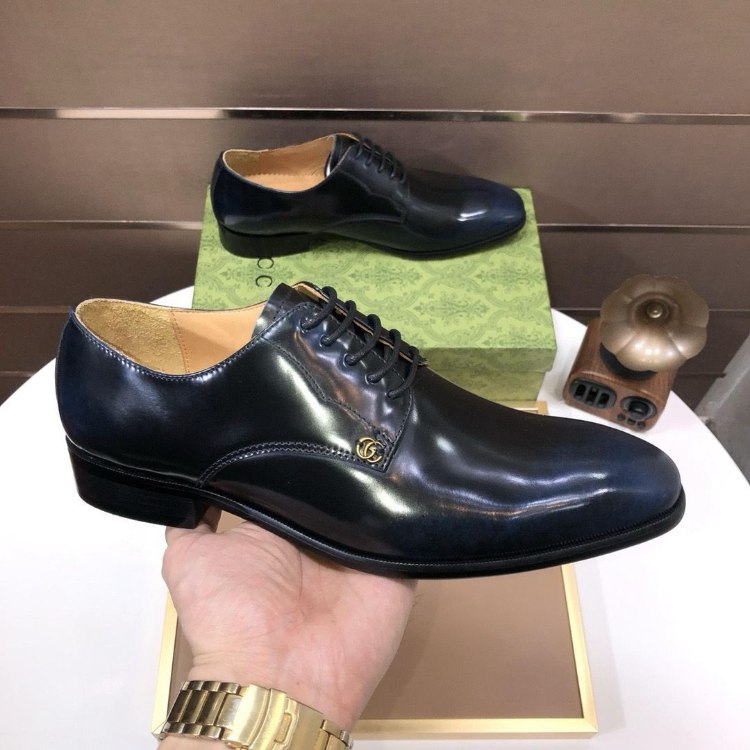  Gucci formal business leather lace-up shoes -3