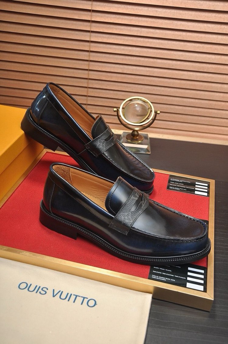 Louis Vuitton (LV) new formal business slip-on leather shoes -2