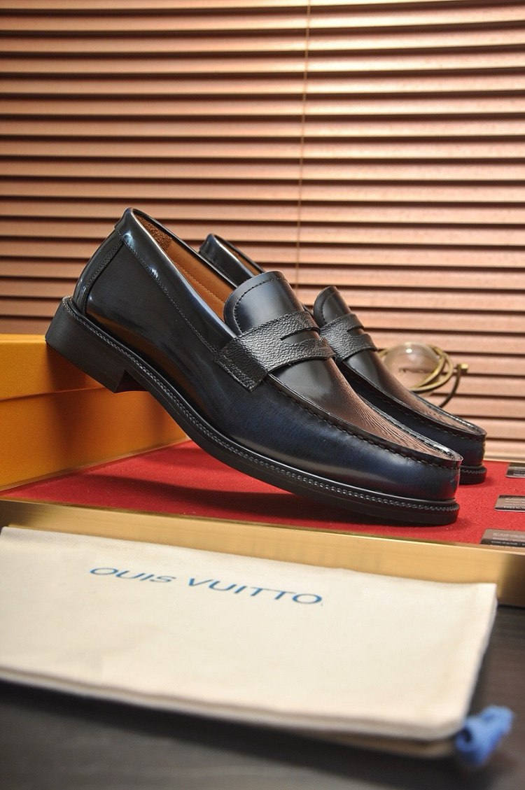 Louis Vuitton (LV) new formal business slip-on leather shoes -4
