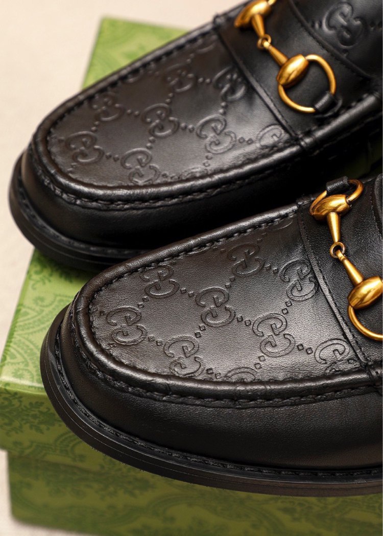Gucci new breathable slip-on business leather shoes -3