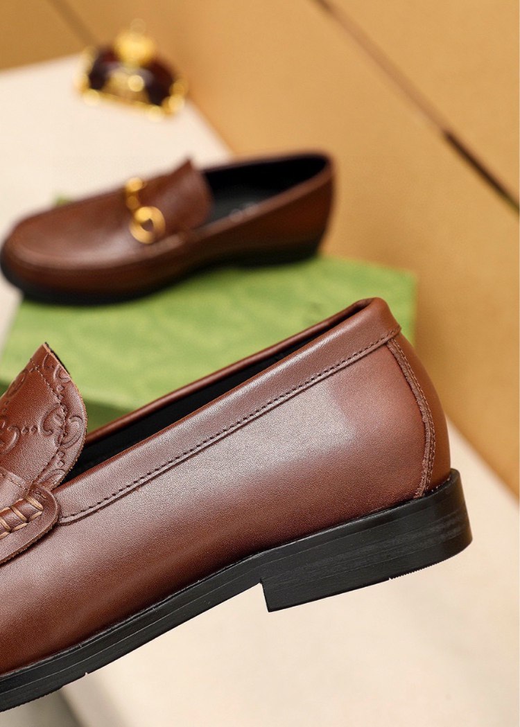 Gucci new breathable slip-on business leather shoes -4