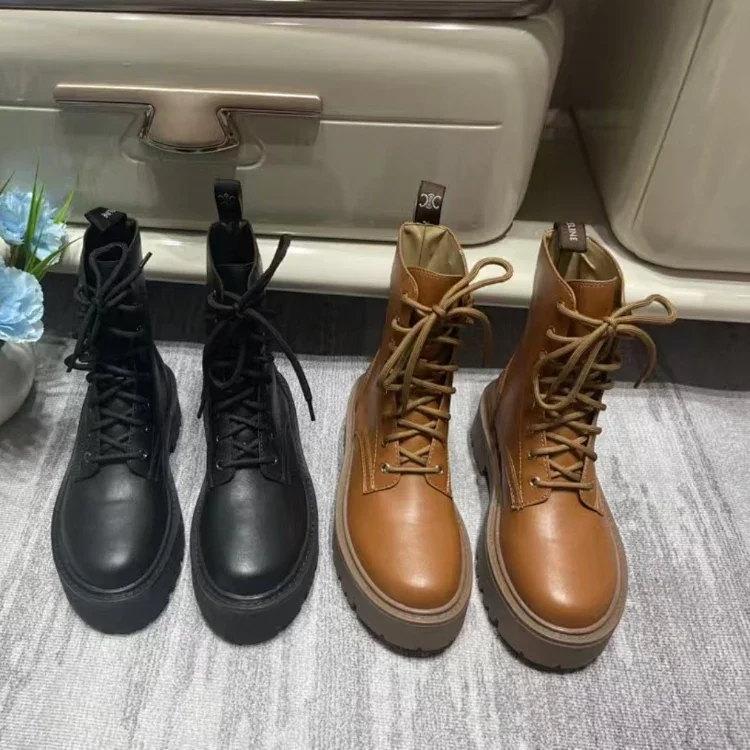 Celine new platform lace-up combat boots