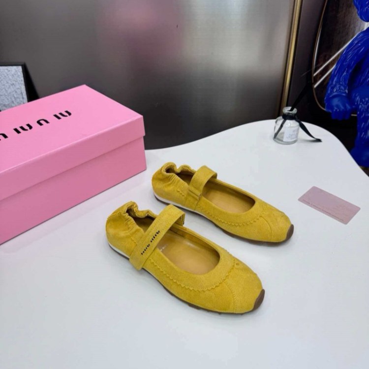 Miu Miu new velcro elastic flat ballet shoes -4