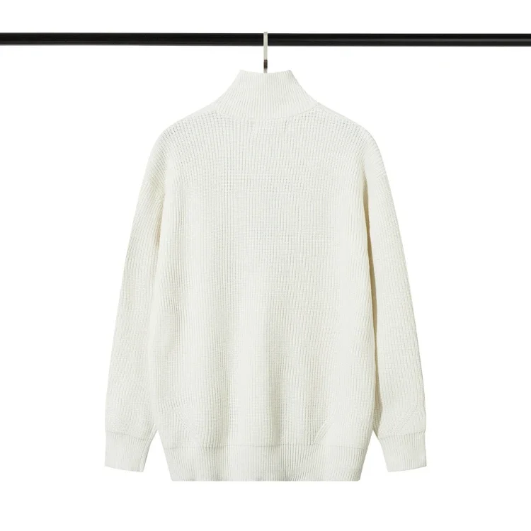 Stone Island cardigan sweater, solid color knitted long-sleeved zip-up jacket