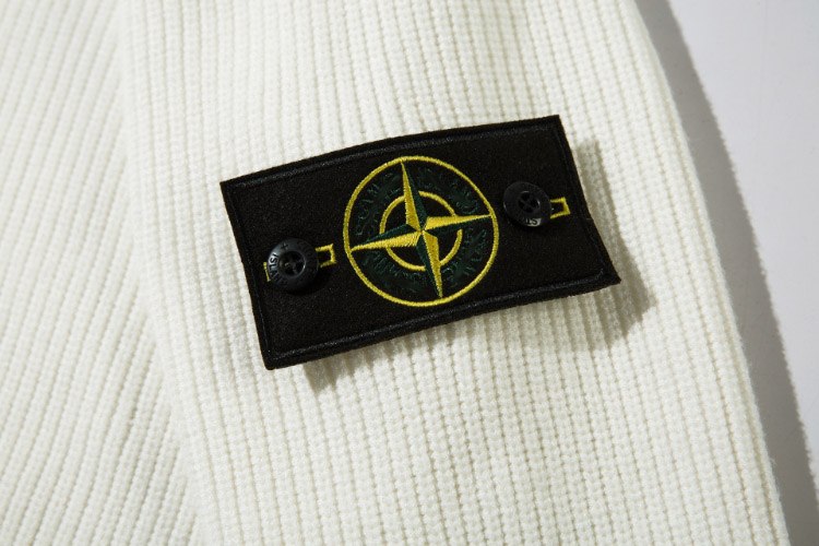 Stone Island cardigan sweater, solid color knitted long-sleeved zip-up jacket -4