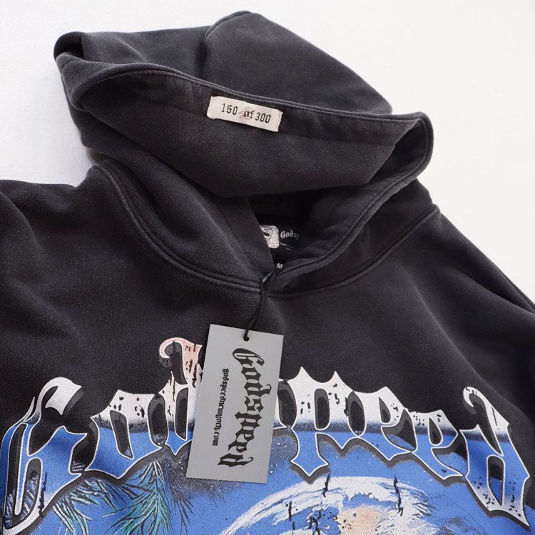Godspeed Tech Human Earth Print Terry Casual Hooded Sweatshirt -3
