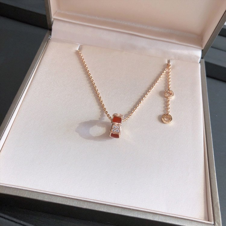 Bulgari diamond snake bone wheel necklace -4