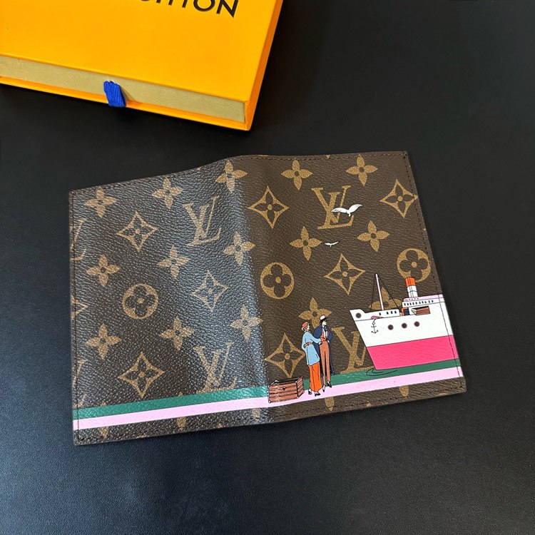 Louis Vuitton LV letter pattern passport holder -3
