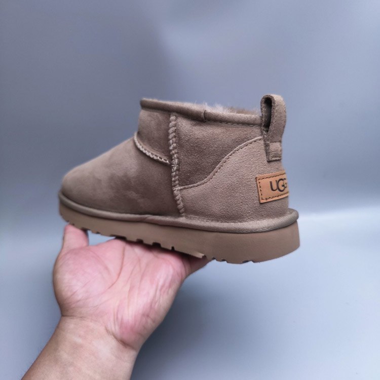 UGG Suede Warm, Slip-Resistant, Wrap-Up Ankle Snow Boots -4