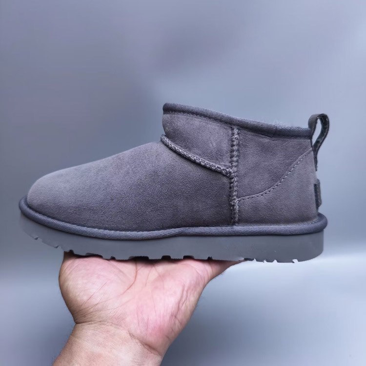UGG Suede Warm, Slip-Resistant, Wrap-Up Ankle Snow Boots -3