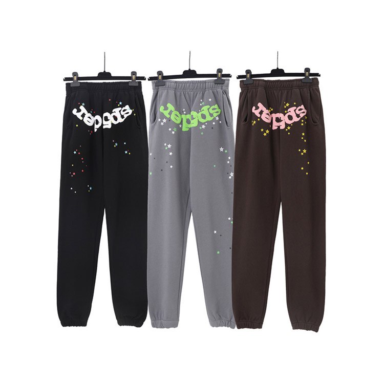 Spider foam letter print casual jogger pants -2