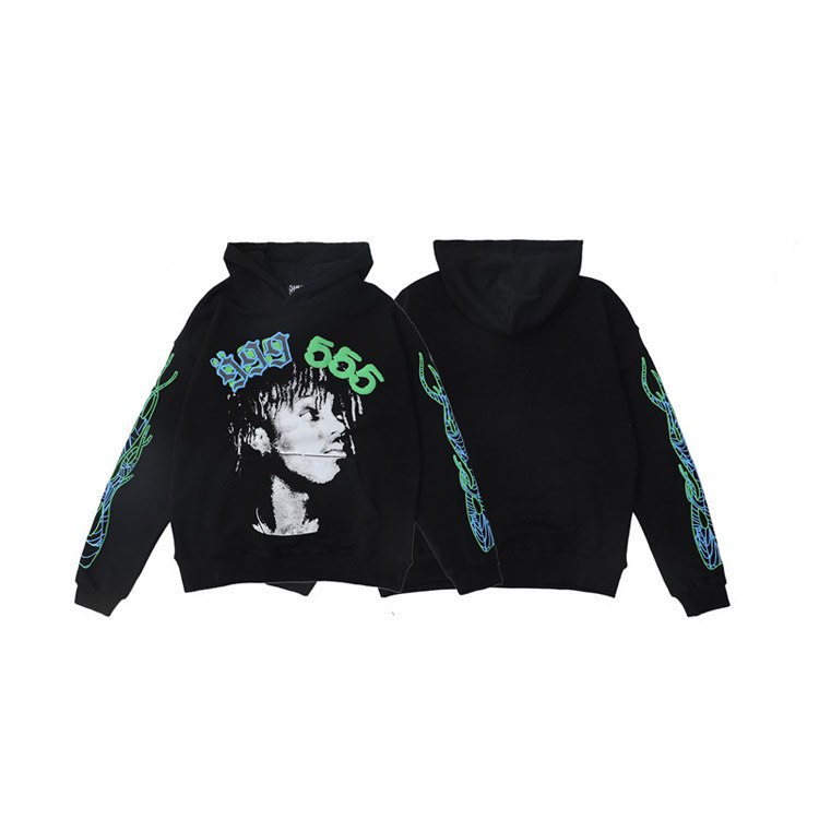 Sp5de Foam Print Loose Hooded Sweatshirt -2