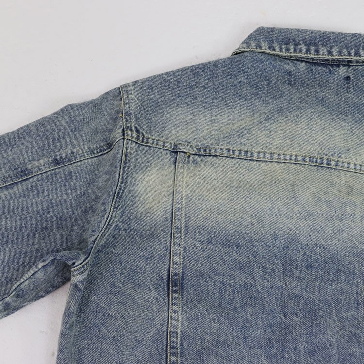 GODSPEED Distressed Vintage Washed Embroidered Denim Jacket -3